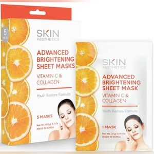 Skin Aesthetics Advanced Brightening Sheet Masks - Orange